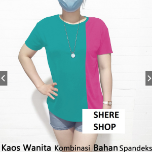 kaos lengan pendek wanita allsize t shirt kombinasi