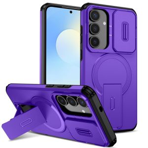 For Samsung Galaxy S25 FE 5G Case Stand Holder Armor For Magsafe Wireless Charge Case For Galaxy S25FE Bracket Cover