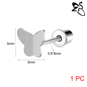 1 Pc 20G Stainless Steel Ear Stud Flower Earring Lobe Ear Piercing Helix Stud Earring Heart Earring Silver Body Jewelry