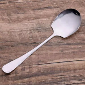 【On Sale】304 Stainless Steel Large Public Spoon Buffet Serving Spoon Large Soup Spoons