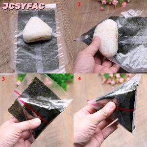 JCSYFAC 20pcs hai lớp tam giác gạo bóng đóng gói túi Rong Biển onigiri Sushi Túi sushi làm sushi bao bì túi công cụ phụ kiện