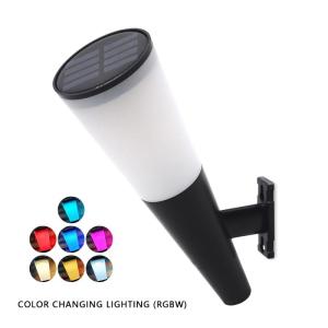 Outdoor IP65 Solar Wall Lamp Waterproof Solar Street Lights for Outdoor 2-color/Colorful Changing Landscape Lamp Corridor Garden Spotlights