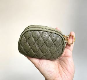 Quilted Double Zipper Coin Purse for Women Classic Chanel-Style Mini Leather Wallet Multi-compartment Key Pouch Lipstick Card Wallet.
