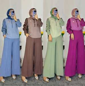 LD 110 120 130 CM XL XXL XXXL INARA SET JUMBO // SETELAN MOTIF SALUR & POLOS // BAHAN KNIT IMPORT // ONESET WANITA BUSUI FRENDLY