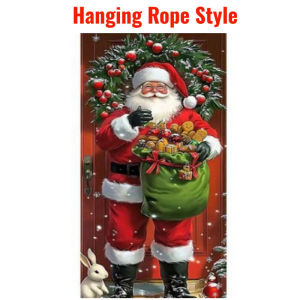 Lightweight Soft Durable Polyester Christmas Door Cover Santa Claus Backdrop Banner Home Decor