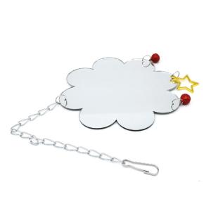 Chicken Toy Hanging Chicken Mirror Toy with Bell Parrot Pecking Toy for Coop Pet Bird Toy for Macaw Parakeet Cockatiels