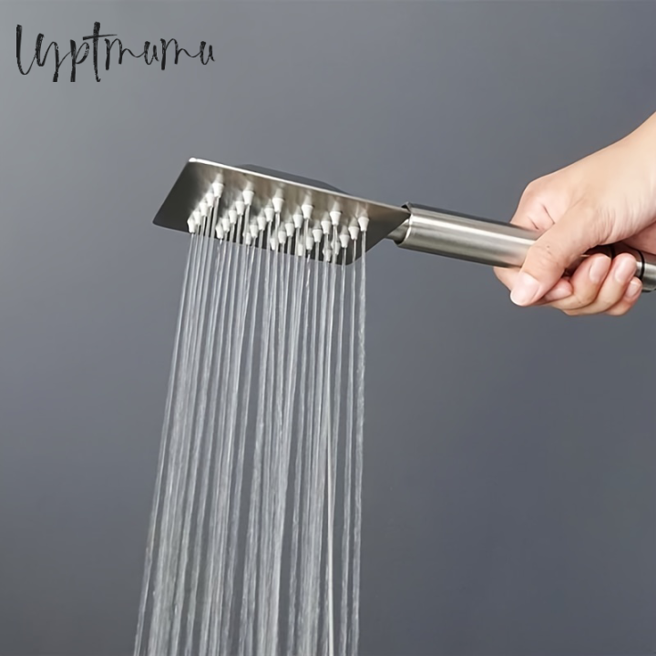[lyptmumu] Zwart/Chroom/Goud Badkamer Rvs Hand Douche Bad Regen Handheld Douchekop Groot Paneel