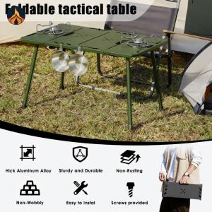 4-Fold Aluminum Alloy Outdoor Folding Table with Storage Bag Portable Folding Picnic Table for Garden Outdoor BBQ Cooking [Jocestyle Store]