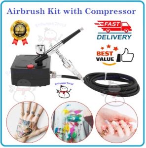 Professional Airbrush Air Compressor Kit for Tattoo Small Pen Holder Tube Brush Art Painting Manicure Craft SPRAY PAINT PRC 110W MINI AIR COMPRESSOR WITH 7CC PNEUMATIC AIR BRUSH Airbrush