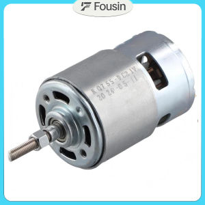 Long Shaft 755 DC Motor 21V High Efficiency Replacement Motor Powerful Electric Grass Cutter Accessory Durable Spare Drive Motor Compatible with Handheld Weed Trimmer Lawn Mower and Cordless Weeding Equipment Repair