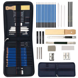 33PCS/Set Sketch Pensil Pisau Penghapus dan Pensil Gambar untuk Keperluan Sekolah Pencil Drawing Set