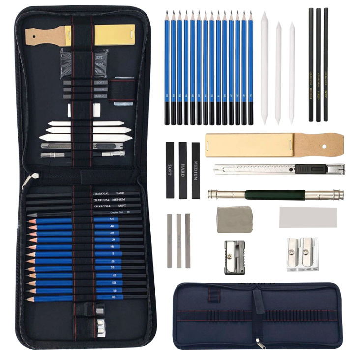 32pcs H&B Sketching Pencils Set Charcoal Pencil Art Painting Artists ...