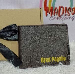 Personalized Mens Leather Wallet with name