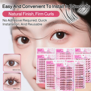 Cartoon-Like Glue-Free Brown Sunflower False Eyelashes With Natural Curling Simulation Style Soft Light And Non-Sense To Wear Segmented Design Nude Makeup Artifact False Eyelashes