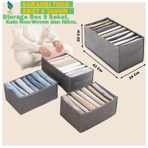 Box Storage Box Kotak Penyimpanan Serbaguna Baju Barang Kotak Sekat Organizer Pakaian C14
