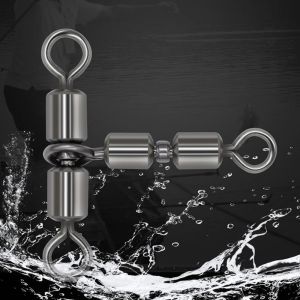 MUQZI FishHooks Fishhook Lure Line Connector Swivels Bearing Rolling Triple Double Rolling Triangle Joint Solid Connector Fishing Connector Fishing Swivel Solid Ring Fishing Tackle