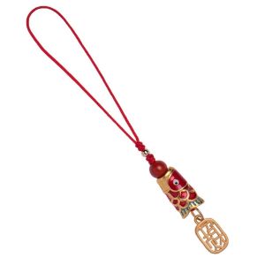 ILOIQD Good Luck Koi Mobile Phone Chain Phone Charms Chinese Style Koi Mobile Phone Strap Short Anti-lost Koi Phone Lanyard Mobile Phone Decor