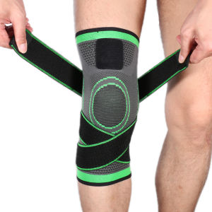 1 Pair Knee Support Protect Guard for Exercise Hiking - Arthritis Relief - M/L/XL/XXL Sizes - Breathable and Comfortable - Green Color