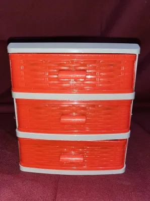 3L Rattan office cabinet / multi purpose storage / medicine drawer / Jewelry organizer - 3 layered