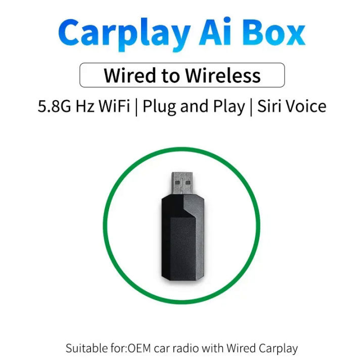 Carplay AI Apple Carplay Wireless Adapter kereta OEM berwayar CarPlay