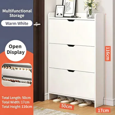 Flip Bucket Shoe Storage Cabinet Shoe Rack Ultra Thin Slim Storage Cabinet Space Saving For Hallway Organizer Small Space