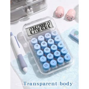 NEW เครื่องคิดเลขโปร่งใส ปุ่มสีพาสเทล ขนาดเล็กสามารถพกพาได้ง่าย สินค้าพร้อมจัดส่งในไทย