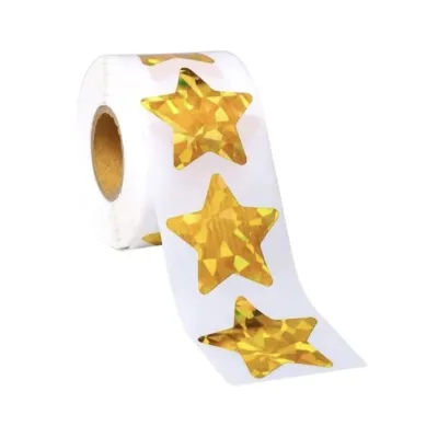 สติ๊กเกอร์ ดาว (สีทอง) สำหรับติดตกแต่ง ให้รางวัลเด็กดี gold stars(1 ม้วน มี 500 ดวง)