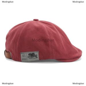 [COD] Modingdue 2025 New Mens Vintage Linen Fashion Hip Hop Solid Beret Side Label Womens Hat Vintage Beanie Crowd Style Sun Beret