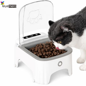 Motion Sensor Automatic Cat Feeder Auto Lid Dustproof Timed Pet Food Bowl for Cats and Small Dogs