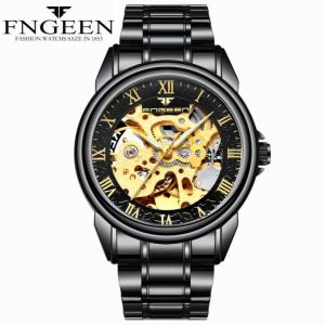 Lexier Jam Tangan Otomatis Pria Asli Premium Lexier Original Tahan Air Automatic Mechanical Waterproof Mesin Mekanik Kaca Transparan Stainless Steel Luminous Bercahaya Jam Tangan Formal Cowok Kasual Bisnis Anti Karat Aksesoris Men Watches - JF22