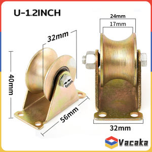 Vacaka 1.2 Inch U/V Groove Wheel Stainless Steel Sliding Door Roller for Inverted Track Rolling Gate Wire Rope Rail
