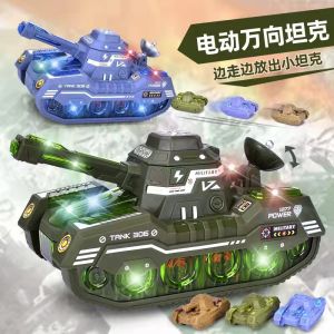 childrens toy Electric universal tank car automatic release tank toy car music light military model toys for kids