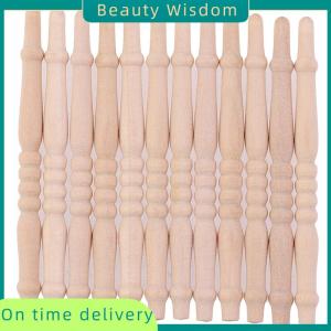 Beauty Wisdom 12pcs/lot 1:12 Dollhouse Miniature Wood Stair Railing DIY Model Accessories
