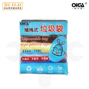 OLGA 45CM X 50CM 75pcs Garbage Bag with String Disposable Bag Rope Pulling Type 欧尔佳拉抽绳式垃圾袋 Beg Sampah dengan Tali