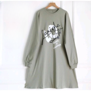 Tunik Wanita Lengan Panjang Amanda Tunic Bahan Kaos Katun Combed Atasan Wanita Simple Terbaru 2024 Oversize Kekinian