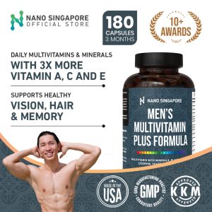 in stock Nano Singapore Mens Multivitamin Plus - Vitamin A B C D E Energy Strength & Vitality Support