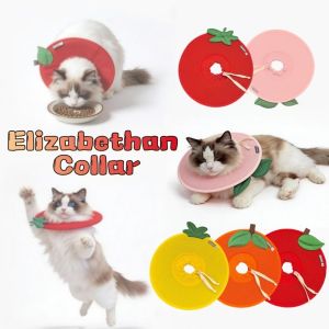 OUTOPEN Anti-licking Fruit Shape Kitty Recovery Collar Anti-biting Soft Dog Protective Neck Cone Peach Creative Cat Elizabethan Collar Stop Licking