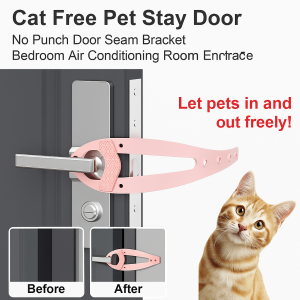 Pet door gap retainer Adjustable door gap retainer Fish door gap adjuster Cat free entry and exit bracket Punch-free cat door gap retainer
