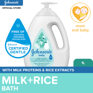Johnsons Milk + Rice Baby Bath 1000ml - Baby Essentials Baby Care Baby Wash Body Wash For Baby