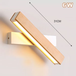 Nordic modern LED wood wall lamp sconces lights bedroom bedside living room wall indoor lighting home decor simplicity whirling study Lamps