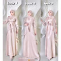 Veloxa Dress Satu Set Inner Outer Kimono Termurah Fashion Muslim Wanita
