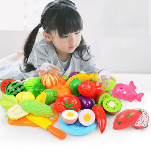 ZEEMIN Children Toys Cutting Fruits and Vegetables Set for Kids Pretend Play Simulation Kitchen Toy Montessori Baby Toys for Girls Boys