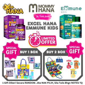 Excel Hana Mommyhana Vitamin Minda Otak Pelajar Prebiotic Probiotic Brain Booster Speech Delay Otak Fokus