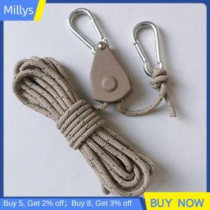 Millys เชือกเต็นท์ตั้งแคมป์กลางแจ้งเชือกรอกควบคุมปรับได้เชือกยก