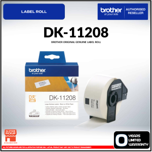 Brother Original Genuine DK‑11208 Black on White Die‑Cut Large Address Label