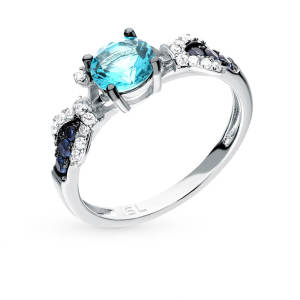 Nhẫn đính đá Alpanite và CZ Blue - MOON Jewelry