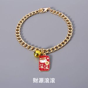 Pet Metal Chain with Lucky Pendant for small Medium Dogs Cats Chihuahua Pug Dog Cat Bell collar Necklace