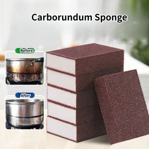 3PCS Clean Sponges Scouring Pads Carborundum Sponge Cleaning and Rust Removal Brush Pot Artifact To Remove Dirt Stains