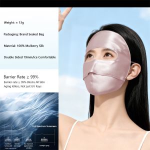NALANILI Thoáng khí nạ chống nắng mùa hè UPF50+ 100% lụa nạ đi xe đạp Thời trang Thân thiện với da nạ chống tia UV dành cho phụ nữ