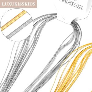 LUXUKISSKIDS 2mm 10pcs/Lots Factory Price 316L Flat Snake Necklace Chains Wholesale Stainless Steel Jewelry Waterproof No Fade